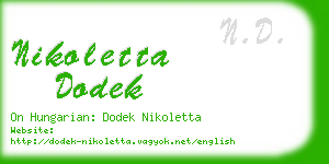 nikoletta dodek business card